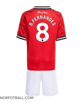 Billige Fotballdrakt Manchester United Bruno Fernandes #8 Replika Hjemmedraktsett Barn 2025-26 Kortermet (med bukser)